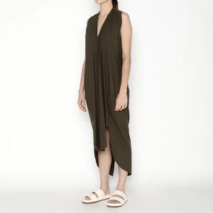 Raw silk 7115 by Szeki Origami Dress in Olive